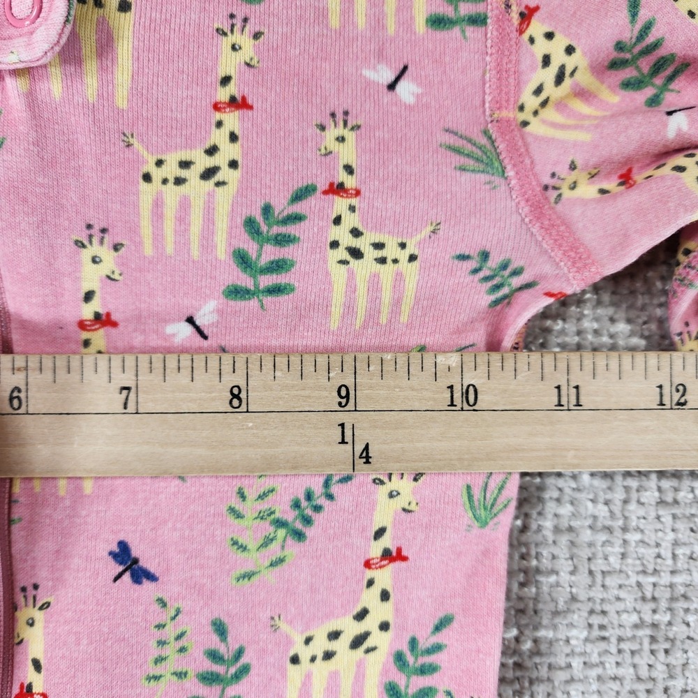 Hanna Andersson Sleeper Pajamas Size 3T Pink Giraffes Organic Cotton Zip‎ - Picture 4 of 10